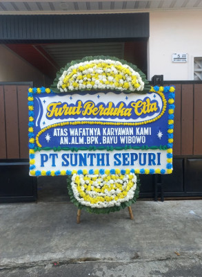 Papan Bunga Duka di Ario Kemuning